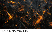 Vibrant molten texture with glowing orange lines on dark background. Стоковое AI-изображение, AI-художник Katsiaryna Repich / Фотобанк Лори