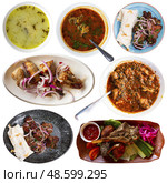 Diversified dishes of Georgian cuisine over white background. Стоковое фото, фотограф Яков Филимонов / Фотобанк Лори