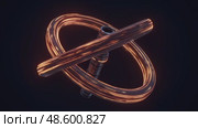 Abstract glowing geometric shapes with circular motion and depth. Стоковое AI-видео, аниматор KATERINA AI / Фотобанк Лори