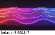 Abstract waves in vibrant colors on a dark background. Стоковое AI-видео, аниматор KATERINA AI / Фотобанк Лори