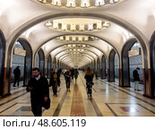 The underground lobby of the Moscow metro station "Mayakovskaya". Russia. Moscow. 15.05.2025. Редакционное фото, фотограф Ярославский Максим / Фотобанк Лори