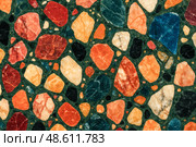 Eye catching terrazzo style surface featuring assorted colored chips offering dynamic visual interest for architecture finishes interior design renderings external applications. Стоковое фото, фотограф Павел Муравьев / Фотобанк Лори