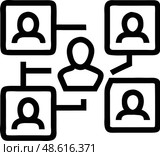 Схематическое изображение структуры социальной сети. Стоковое AI-изображение, AI-художник Ольга Невская / Фотобанк Лори
