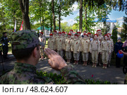 Митинг в День Победы в деревне Гордеевка, Брянская область. Редакционное фото, фотограф Дмитрий Неумоин / Фотобанк Лори