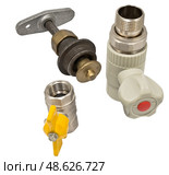Водопроводные краны на белом фоне. Water valves set isolated on white background. Стоковое фото, фотограф Татьяна Д / Фотобанк Лори