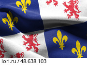 3D illustration flag of Picardy is a region of France. Waving on. Стоковое фото, фотограф Максим Гребешков / Фотобанк Лори