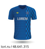 Realistic soccer shirt Chelsea 2022, jersey template for footbal. Стоковая иллюстрация, иллюстратор Максим Гребешков / Фотобанк Лори