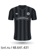 Realistic soccer shirt Sturm Graz 2022, jersey template for foot. Стоковая иллюстрация, иллюстратор Максим Гребешков / Фотобанк Лори
