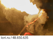 Image of fire show on the city street in night, Стоковое фото, фотограф YuryKara / Фотобанк Лори