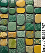 A stunning variety of unakite mineral stones, featuring different shades of green and yellow Generative AI. Стоковое AI-изображение, AI-художник Юлия Петровская / Фотобанк Лори