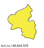 Simple outline map of Rhineland-Palatinate is a state of Germany. Стоковая иллюстрация, иллюстратор Максим Гребешков / Фотобанк Лори