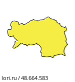 Simple outline map of Styria is a state of Austria. Стоковая иллюстрация, иллюстратор Максим Гребешков / Фотобанк Лори