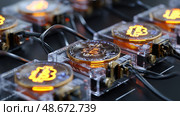ybersecurity and global communication, secure data network technology, cyberattack protection for worldwide connections, finance, IoT and cryptocurrencies. Cryptocurrency server farm, glowing Bitcoin nodes and cables. Стоковое AI-изображение, AI-художник ALLA YURTAYEVA / Фотобанк Лори