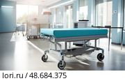 corridor medical table ai generated. Стоковое AI-изображение, AI-художник Vectorwin / Фотобанк Лори