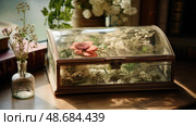 flowers keepsake box ai generated. Стоковое AI-изображение, AI-художник Vectorwin / Фотобанк Лори