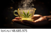 infusion cbd leaf ai generated. Стоковое AI-изображение, AI-художник Vectorwin / Фотобанк Лори
