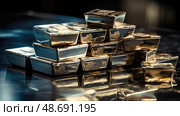 gold precious metals ai generated. Стоковое AI-изображение, AI-художник Vectorwin / Фотобанк Лори