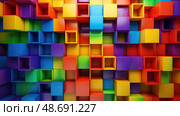 color 3d box patern ai generated. Стоковое AI-изображение, AI-художник Vectorwin / Фотобанк Лори
