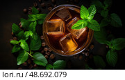 coldbrew coffee cinnamon ai generated. Стоковое AI-изображение, AI-художник Vectorwin / Фотобанк Лори