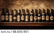 elegant italian wine bottles ai generated. Стоковое AI-изображение, AI-художник Vectorwin / Фотобанк Лори