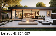 design modern house exterior ai generated. Стоковое AI-изображение, AI-художник Vectorwin / Фотобанк Лори