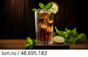 lime coke glass ai generated. Стоковое AI-изображение, AI-художник Vectorwin / Фотобанк Лори