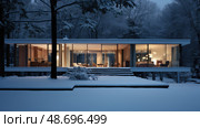 light house in snow at night ai generated. Стоковое AI-изображение, AI-художник Vectorwin / Фотобанк Лори