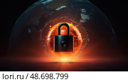 encryption cyber security orange ai generated. Стоковое AI-изображение, AI-художник Vectorwin / Фотобанк Лори