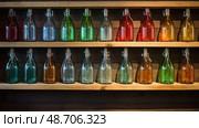 colorful swing top bottle ai generated. Стоковое AI-изображение, AI-художник Vectorwin / Фотобанк Лори
