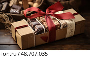 fudge candy box ai generated. Стоковое AI-изображение, AI-художник Vectorwin / Фотобанк Лори