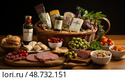 ie food gift basket ai generated. Стоковое AI-изображение, AI-художник Vectorwin / Фотобанк Лори