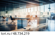 sleek plexiglass office ai generated. Стоковое AI-изображение, AI-художник Vectorwin / Фотобанк Лори