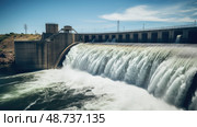 hydroelectric water system ai generated. Стоковое AI-изображение, AI-художник Vectorwin / Фотобанк Лори