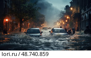 storm water overflow ai generated. Стоковое AI-изображение, AI-художник Vectorwin / Фотобанк Лори