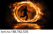 excitement man on fire ai generated. Стоковое AI-изображение, AI-художник Vectorwin / Фотобанк Лори