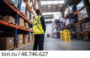 warehouse fire warden ai generated. Стоковое AI-изображение, AI-художник Vectorwin / Фотобанк Лори