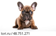 brindle puppy on white background ai generated. Стоковое AI-изображение, AI-художник Vectorwin / Фотобанк Лори