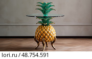 focal pineapple table ai generated. Стоковое AI-изображение, AI-художник Vectorwin / Фотобанк Лори