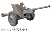 Макет – противотанковая пушка 53-К, калибр 45 мм. Old Soviet cannon WW2. (2017 год). Редакционное фото, фотограф Татьяна Д / Фотобанк Лори