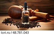 seasoning black pepper extract ai generated. Стоковое AI-изображение, AI-художник Vectorwin / Фотобанк Лори
