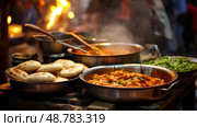 pavbhaji meal indian food background ai generated. Стоковое AI-изображение, AI-художник Vectorwin / Фотобанк Лори