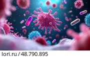 AMR Antimicrobial resistance. Стоковое AI-изображение, AI-художник Anastasy Yarmolovich / Фотобанк Лори