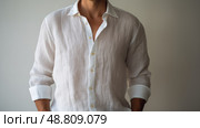 irregularities white shirt fabric texture ai generated. Стоковое AI-изображение, AI-художник Vectorwin / Фотобанк Лори