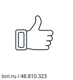Векторная иконка с изображением жеста thumbs up. Стоковое AI-изображение, AI-художник Ольга Березина / Фотобанк Лори