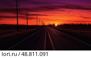 horizon powerlines road ai generated. Стоковое AI-изображение, AI-художник Vectorwin / Фотобанк Лори