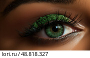 woman dark green texture background ai generated. Стоковое AI-изображение, AI-художник Vectorwin / Фотобанк Лори