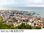 Daytime view from above of the city of Jounieh. Republic of Lebanon. Стоковое фото, фотограф Евгений Ткачёв / Фотобанк Лори