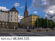 Живописная летняя панорама Старого города (Gamla Stan) в Стокгольме, Швеция (2014 год). Редакционное фото, фотограф Дымов Игорь / Фотобанк Лори