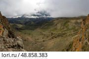 View of Cherek gorge in the Caucasus mountains. Стоковое фото, фотограф Юлия Белоусова / Фотобанк Лори