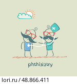 phthisiatry stethoscope listens to the patient. Стоковая иллюстрация, агентство Ingram Publishing / Фотобанк Лори